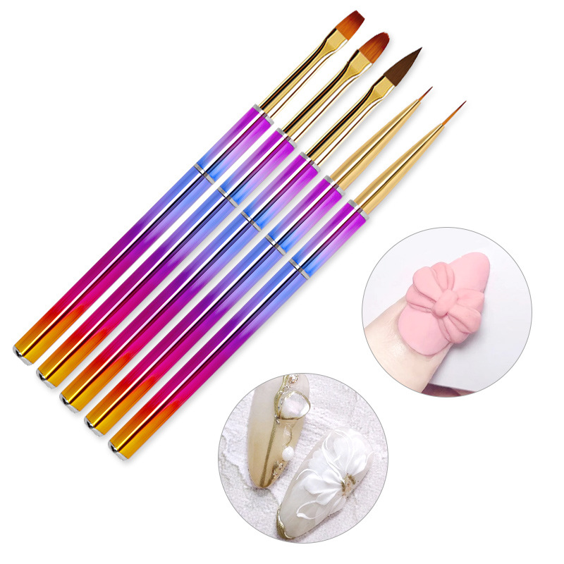 colorful nail art brush set