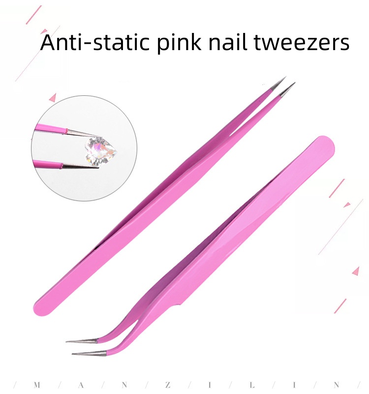wholesale pink nail tweezers