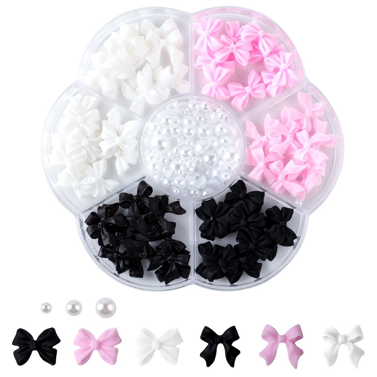 3D Bowknot Flatback Half Pearls for Nail Art