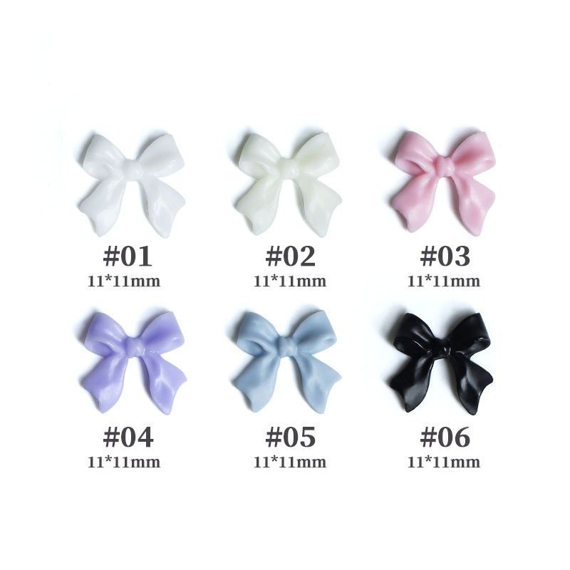 3D Resin Bow Nail Charms Set