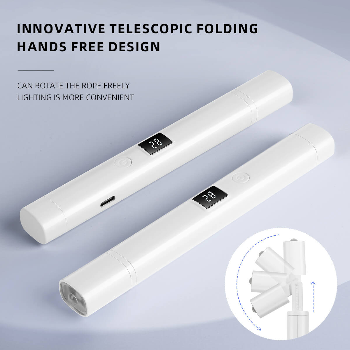 Telescoping Hands-Free UV LED Nail Lamp with Phone Stand