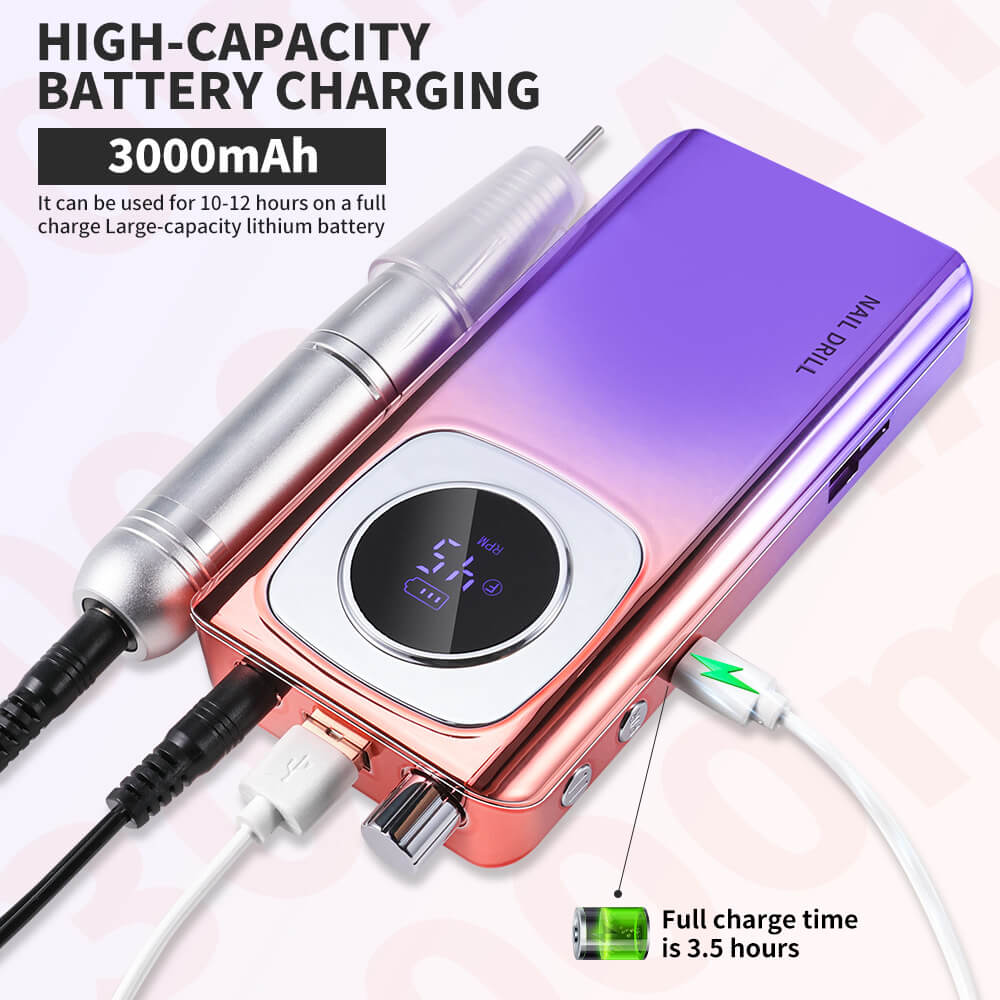 45000 RPM Cordless Rechargeable Nail Drill Machine