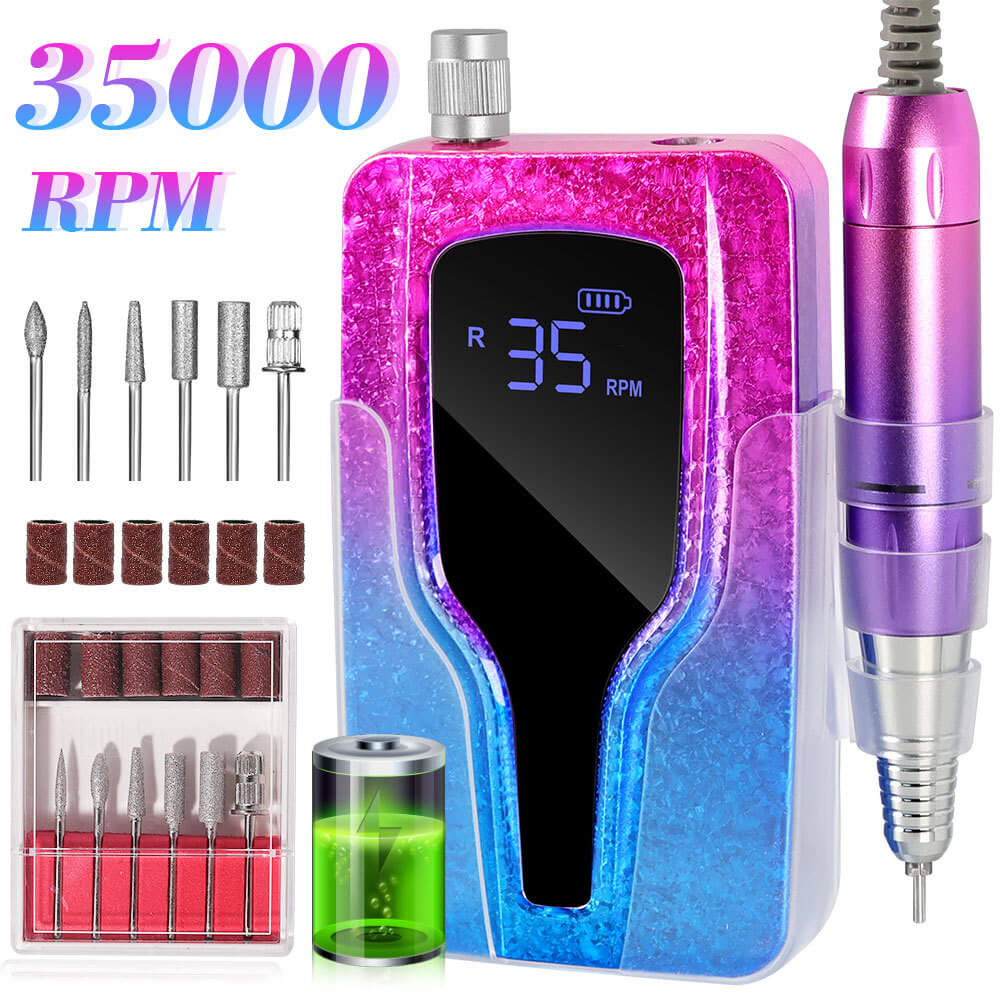 35000 RPM Gradient Ice-Crystal Rechargeable Nail Drill Machine