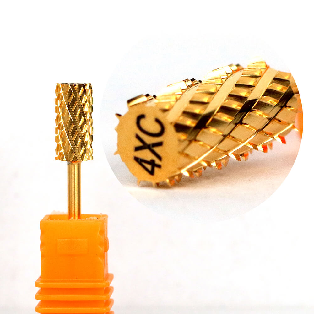 Gold Coated Straight Barrel Tungsten Carbide Nail Drill Bit