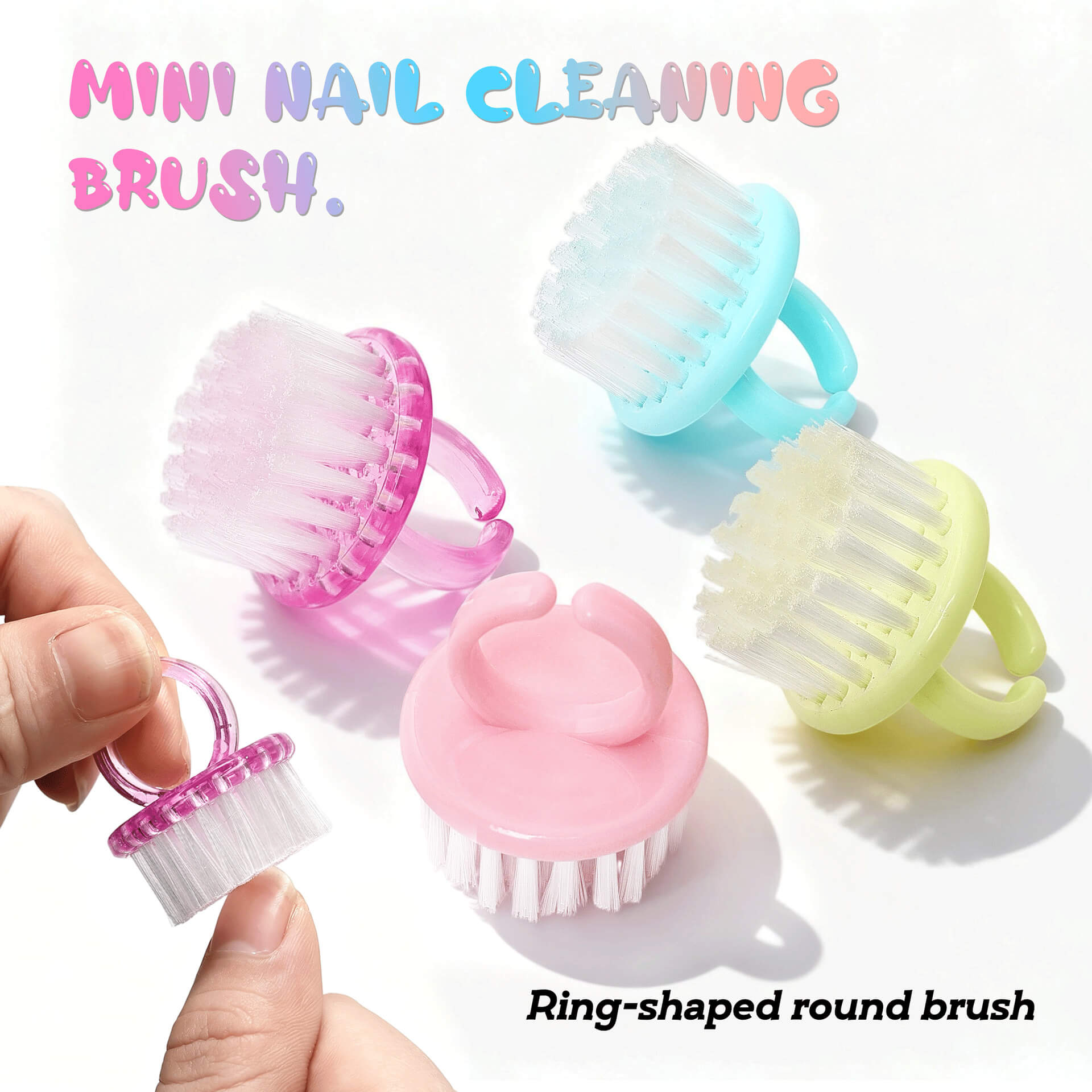 Ring-Shaped Mini Nail Cleaning Brush
