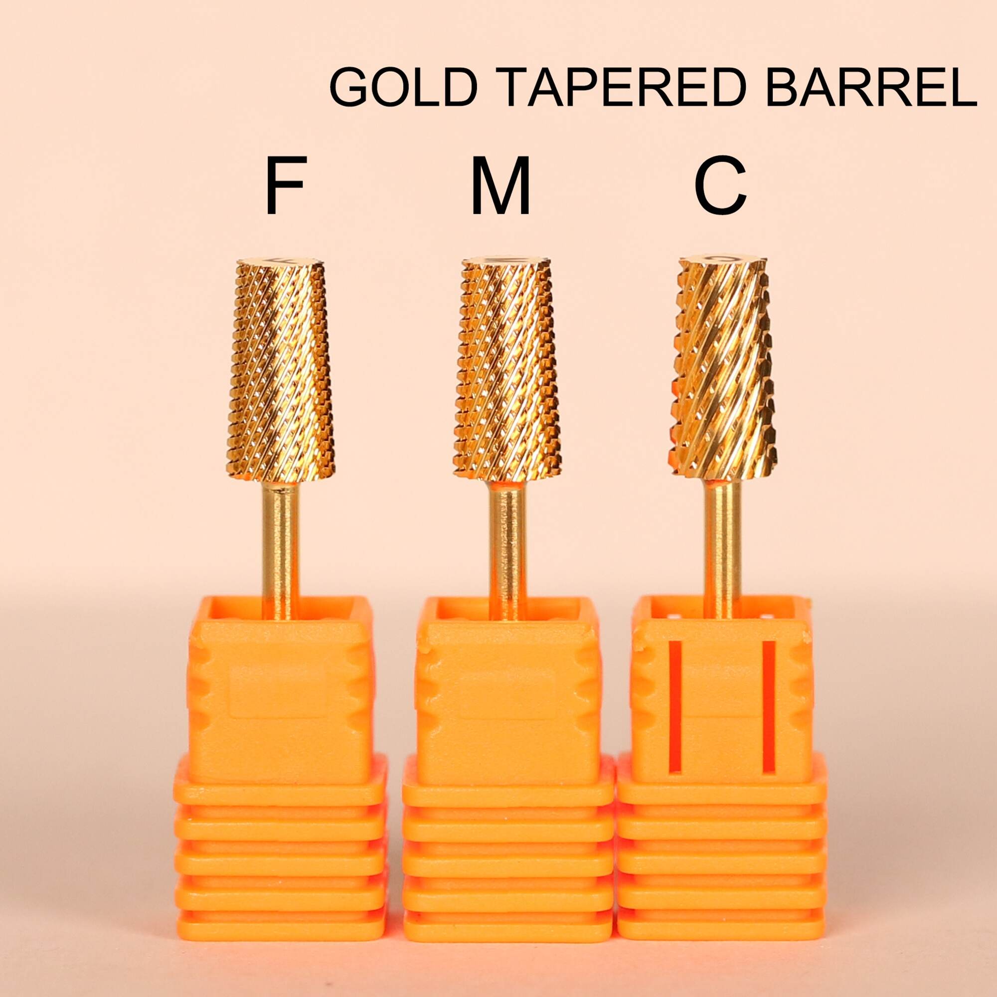 Gold Fine Tapered Barrel Tungsten Carbide Nail Drill Bit