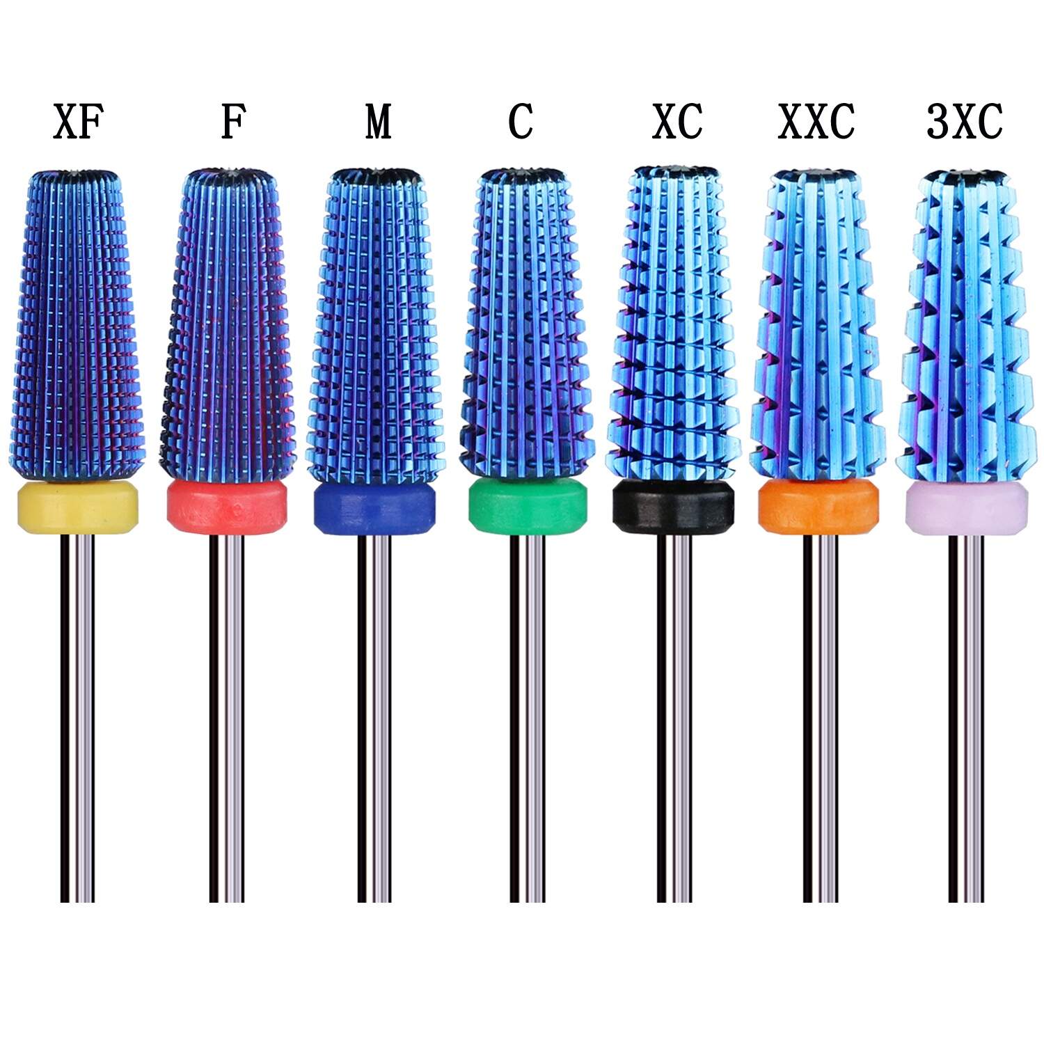 Blue Rainbow Tapered Barrel Tungsten Carbide Nail Drill Bit