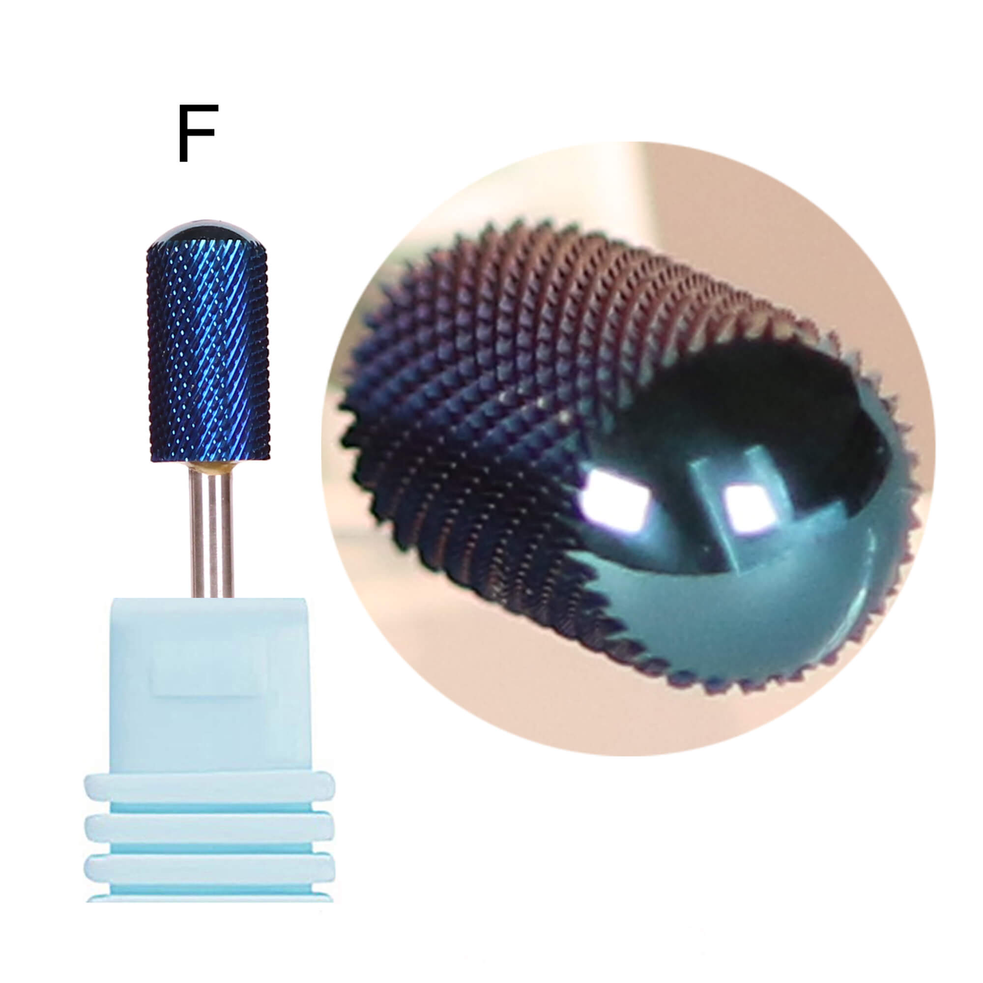 F/M/C Grit Blue Tapered Nail Drill Bit for Gel Polish Refinement
