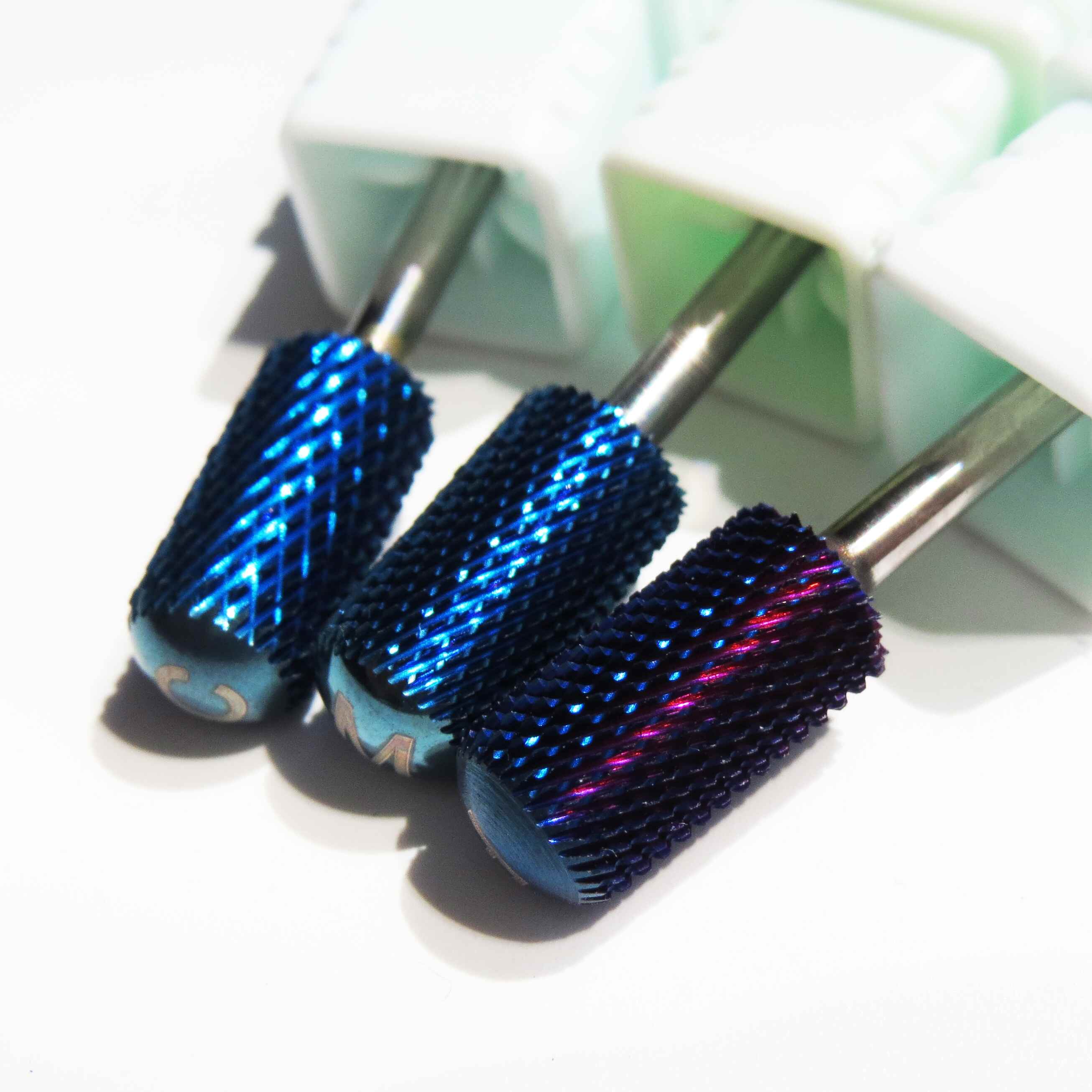 F/M/C Grit Blue Tapered Nail Drill Bit for Gel Polish Refinement